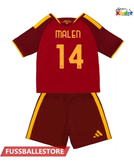 Günstige AS Roma Donyell Malen #14 Heimtrikotsatz Kinder 2026-27 Kurzarm (+ Kurze Hosen)